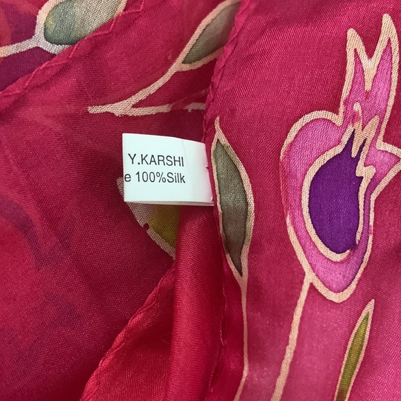 Y. Karshi beautiful 100% silk scarf - Picture 5 of 6